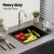Cefito 55x45cm Granite Kitchen Sink - Black Single Bowl, Heat & Scratch Resistant, 10-year warranty, Food Grade Material