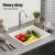 Cefito Granite Kitchen Sink 55x45cm White - Durable Single Bowl, Scratch & Heat Resistant, Easy-Clean, 10-year warranty