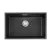Cefito 70x45cm Granite Kitchen Sink - Black Single Bowl, Scratch & Heat Resistant, 10-year warranty, Premium Quality