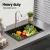 Cefito 70x45cm Granite Kitchen Sink - Black Single Bowl, Scratch & Heat Resistant, 10-year warranty, Premium Quality