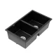 Cefito Granite Kitchen Sink 77x45cm Double Bowl Black - Heat & Scratch Resistant, 10-year warranty, Food-Safe Material