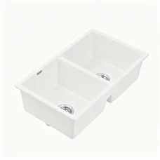 Cefito 77x45cm White Granite Double Bowl Kitchen Sink - Scratch & Heat Resistant, 10-year warranty, Hygienic, Durable
