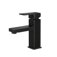 Cefito Matte Black Square Bathroom Basin Mixer Tap - 5-Star WELS, 35mm Ceramic, Brass & ABS, 178x120mm Faucet