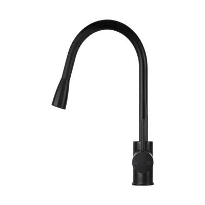 Cefito Matte Black Kitchen Mixer Tap, Pull Out Spray, 360° Swivel, Solid Brass & Stainless Steel, WELS-Certified