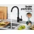 Cefito Kitchen Mixer Tap, Brass and ABS Plastic, 32.5cm x 17.9cm, Matte Black, 360° Swivel, Drip-Free,