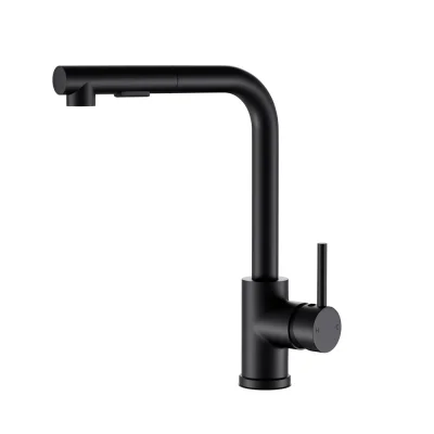 Cefito Black Kitchen Mixer Tap: 2-Mode Pull-Out, Brass/ABS, 360° Swivel, WELS 6 Star, 35-38