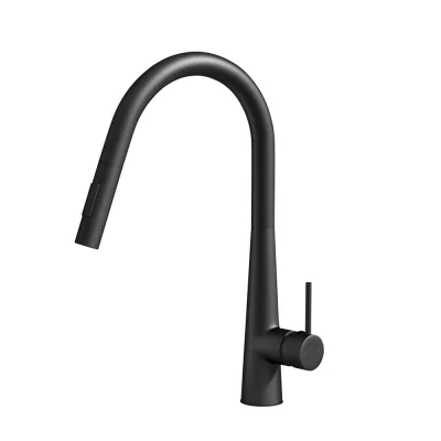 Cefito Kitchen Mixer Tap - Black, Pull-Out, 360 Swivel, Matte Finish, Brass & ABS, 5-Star WELS, 35mm Cartridge