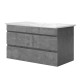Cefito Vanity Unit with Basin, Eco-Friendly MDF, 915mm, Cement/White, Modern Bathroom Cabinet, Scratch-Resistant