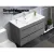 Cefito Vanity Unit with Basin, Eco-Friendly MDF, 915mm, Cement/White, Modern Bathroom Cabinet, Scratch-Resistant