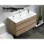 Cefito Bathroom Vanity Unit, E1 MDF, 915mm, Oak/White, Modern Wall-Hung Cabinet with Nano-Glaze Basin & Storage