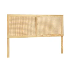 Artiss Bed Head Headboard Double, Rattan & Pine Wood, Rustic Boho Style, 141x4x110cm, Easy Assembly, 1-Year Warranty