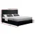 Artiss Bed Frame Double Size Black COLE with LED Headboard, Gas Lift Storage, PVC Leather, Heavy Duty, Modern