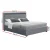 Artiss Cole Queen Bed Frame with LED Lights, Gas Lift Storage, Faux Linen Upholstery, Grey, Easy Assembly