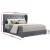 Artiss Queen Size Bed Frame with Gas Lift Storage, Grey Faux Linen, Tufted Headboard, High Density Foam Padding