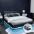 Artiss King Size Bed Frame Black PVC Leather Gas Lift Storage with LED Headboard 16 Colours LUMI