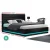 Artiss King Size Bed Frame Black PVC Leather Gas Lift Storage with LED Headboard 16 Colours LUMI