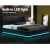 Artiss LUMI Queen Bed Frame - Black PVC Leather, LED Lights, Gas Lift Storage, High Density Foam, 16 Colours Artiss LUMI Queen Bed Frame - Black PVC Leather, LED Lights, Gas Lift Storage, High Density Foam, 16 Colours
