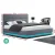 Artiss Lumi Queen Size Bed Frame Gas Lift Storage Grey LED Lights 16 Colours Faux Linen Upholstered Fabric