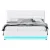 Artiss LUMI Queen Bed Frame with LED Lights & Gas Lift Storage, White PVC Leather, 16 Colours, Easy Assembly