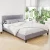 Artiss Neo Double Bed Frame - Grey, Modern Faux Linen Upholstery, Sturdy Wood & Metal, Easy Assembly, 300kg Capacity