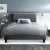 Artiss Neo King Single Bed Frame, Grey - Modern Faux Linen, Padded Headboard, Sturdy Wood & Metal Design