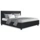 Artiss Neo Queen Bed Frame - Charcoal Faux Linen, Modern Design, High-Density Foam, Sturdy Wood & Metal Build