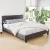 Artiss Neo Queen Bed Frame - Charcoal Faux Linen, Modern Design, High-Density Foam, Sturdy Wood & Metal Build