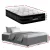 Artiss King Single Bed Frame & Giselle 36cm Mattress Set - Grey, Gas Lift Storage, Faux Linen, High Density Foam