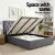 Artiss Queen Bed Frame with Storage - Grey Faux Linen, Gas Lift Base, Tufted Headboard, 300kg Capacity, Easy Assembly Artiss Queen Bed Frame with Storage - Grey Faux Linen, Gas Lift Base, Tufted Headboard, 300kg Capacity, Easy Assembly