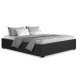 Artiss Queen Size Bed Frame with Gas Lift Storage, Charcoal Linen Upholstery, Steel Reinforcement, Wooden Slats