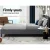 Artiss Vanke Queen Size Bed Frame - Grey Faux Linen, Solid Wood Slats, Tufted Headboard, Metal Legs, 217x160x88cm