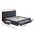 Artiss Avio King Size Bed Frame with 4 Storage Drawers, Charcoal Faux Linen, Tufted Headboard, Steel Frame