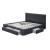 Artiss Avio King Size Bed Frame with 4 Storage Drawers, Charcoal Faux Linen, Tufted Headboard, Steel Frame