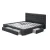 Artiss Avio King Size Bed Frame with 4 Storage Drawers, Charcoal Faux Linen, Tufted Headboard, Steel Frame