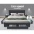 Artiss Avio King Size Bed Frame with 4 Storage Drawers, Charcoal Faux Linen, Tufted Headboard, Steel Frame