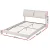 Artiss Double Bed Frame Beige White RGB LED, Floating Design, Adjustable Headboard, PU Leather, 300kg Capacity
