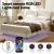 Artiss Double Bed Frame Beige White RGB LED, Floating Design, Adjustable Headboard, PU Leather, 300kg Capacity
