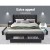 Artiss Mila Queen Size Bed Frame with 4 Drawers, Charcoal - Premium Faux Linen, Tufted Headboard, Sturdy Steel Frame