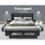 Artiss Mila Queen Size Bed Frame with 4 Drawers, Charcoal - Premium Faux Linen, Tufted Headboard, Sturdy Steel Frame