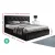 Artiss Tiyo Queen Size Gas Lift Bed Frame – Premium PVC Leather, Tufted Headboard, Ample Storage, Black, 300kg Capacity