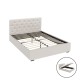 Artiss VILA Double Size Gas Lift Bed Frame Beige Upholstered Linen Fabric with Storage and Tufted Headboard