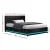 Artiss LUMI King Single Bed Frame Gas Lift Storage LED Lights PVC Leather Black Padded Headboard 16 Colours