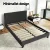 Artiss Neo Double Size Bed Frame Charcoal Faux Linen Upholstered Padded Headboard Solid Wood Slat Base 300kg