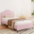 Artiss OLAN King Single Bed Frame, Velvet Upholstered, Pink, Solid Wood Slats, Plush Headboard, 180KG Capacity