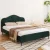 Artiss OLAN Queen Bed Frame, Velvet Upholstered, Dark Green, Solid Wood, Metal Legs, Plush Headboard, 300KG Capacity
