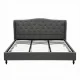 Artiss King Bed Frame: Grey Linen Upholstered with Wingback Headboard, Sturdy Steel Frame, Fits Standard King Mattress