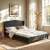 Artiss Queen Bed Frame with Wingback Headboard, Charcoal Grey Linen Upholstery, Sturdy Steel, Wooden Slat Support