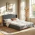 Artiss Queen Bed Frame with Wingback Tufted Headboard, Grey Linen Upholstery, Steel Frame, Fits Standard Queen Mattress
