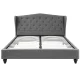 Artiss Queen Bed Frame with Wingback Tufted Headboard, Grey Linen Upholstery, Steel Frame, Fits Standard Queen Mattress