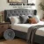 Artiss Queen Bed Frame with Wingback Tufted Headboard, Grey Linen Upholstery, Steel Frame, Fits Standard Queen Mattress